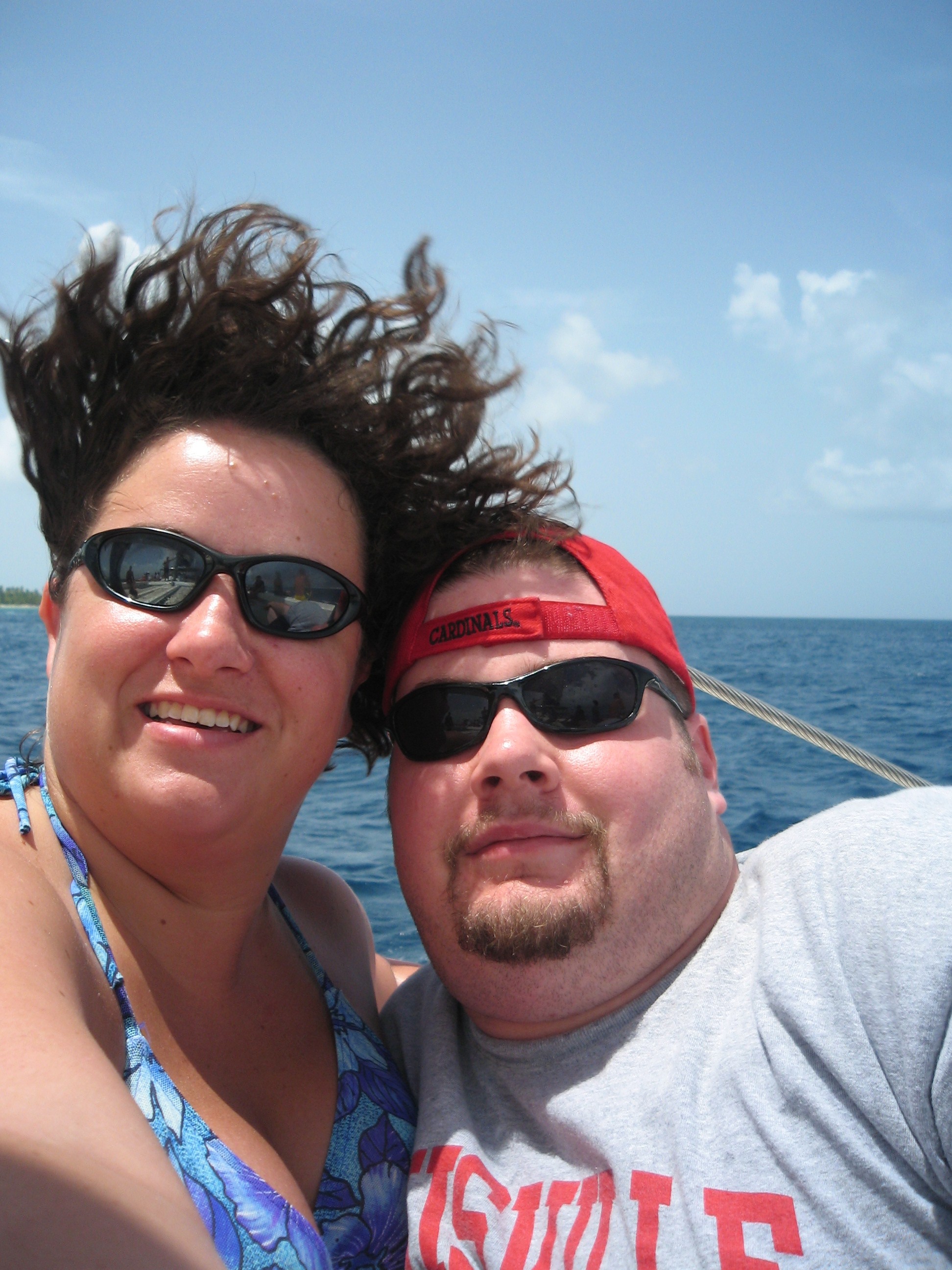 BJ and Katie on the Catamaran