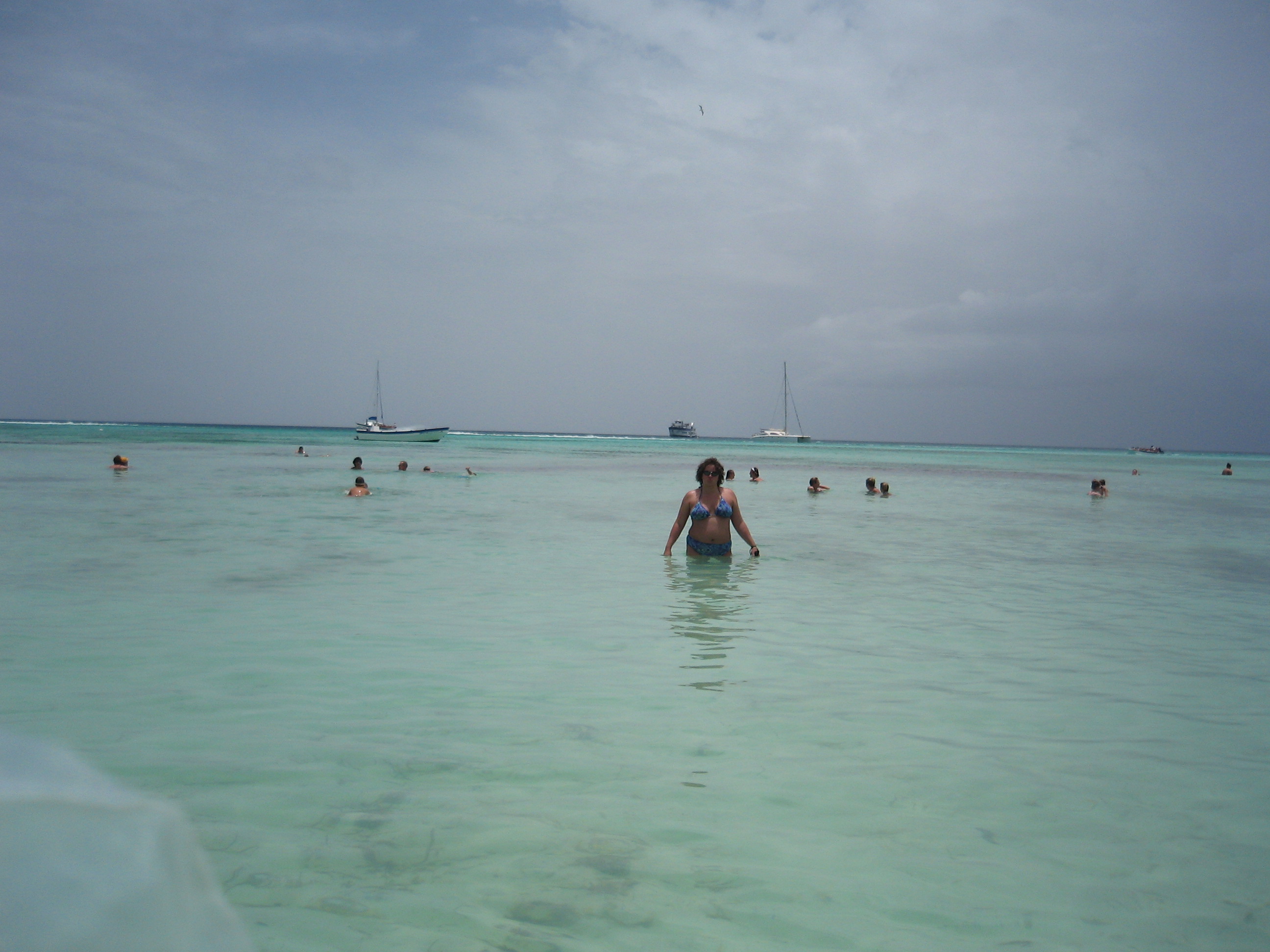 Katie in the water at Saona