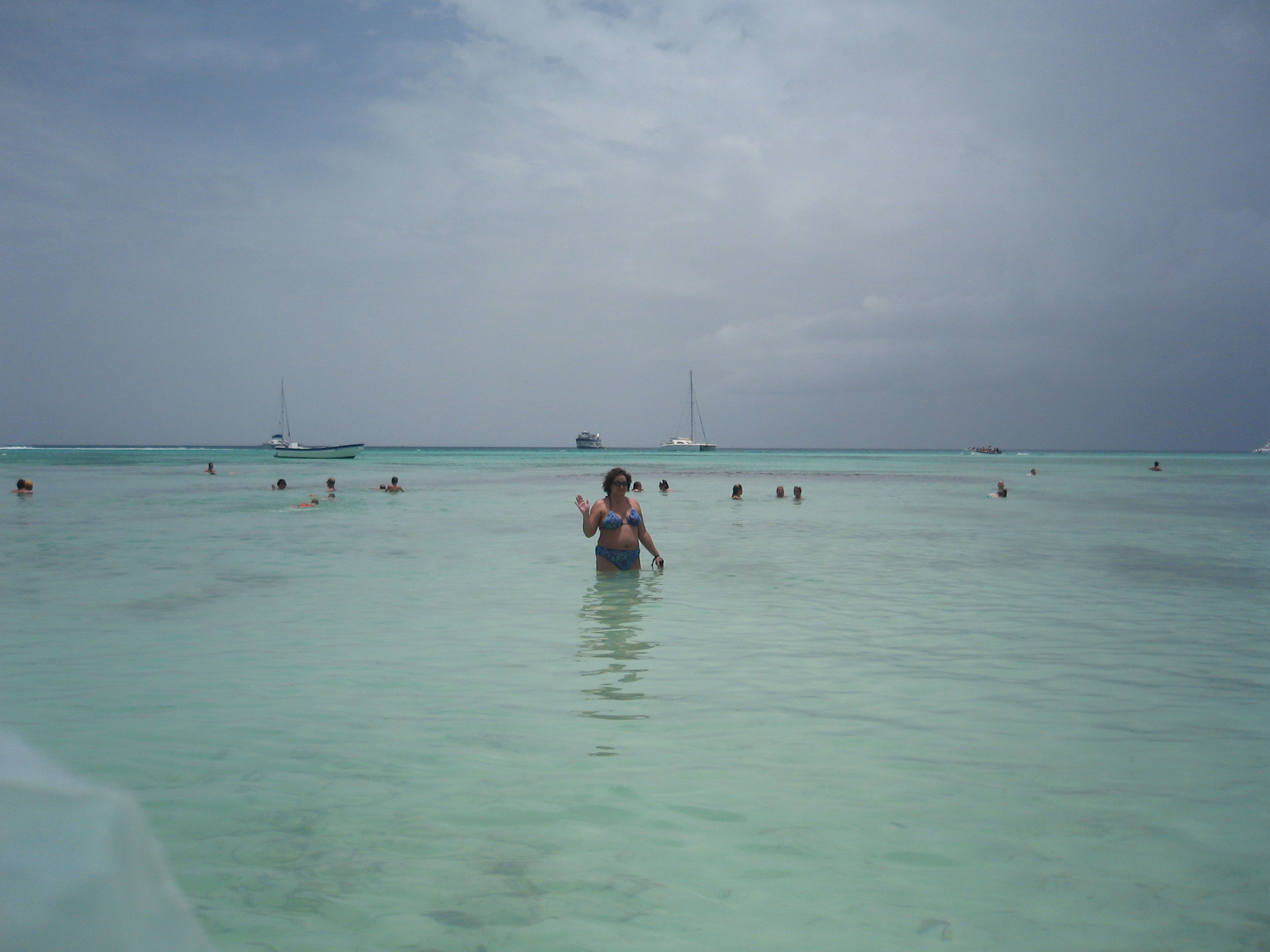 Katie in the water at Saona