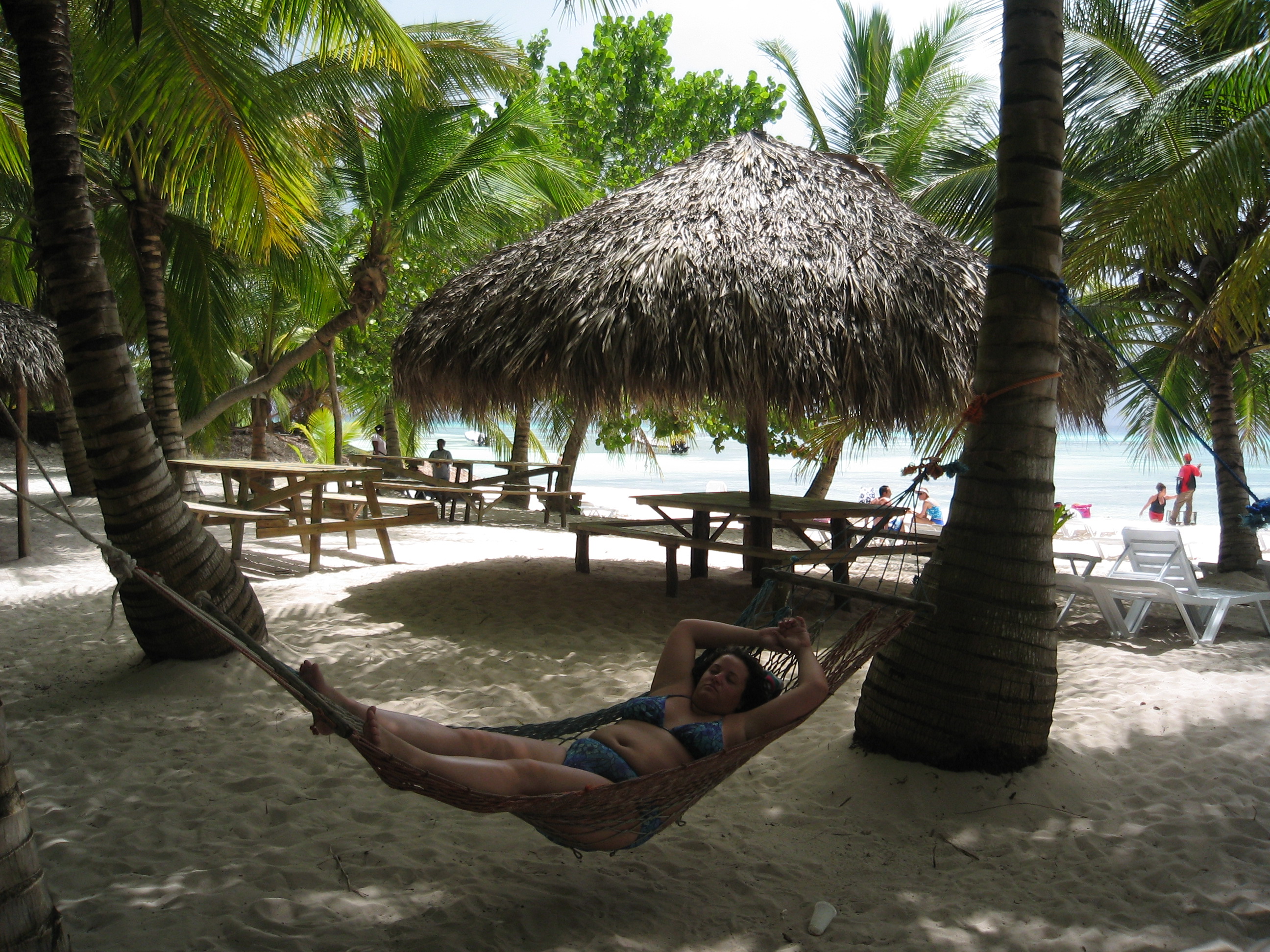 Katie in a hammock at Saona