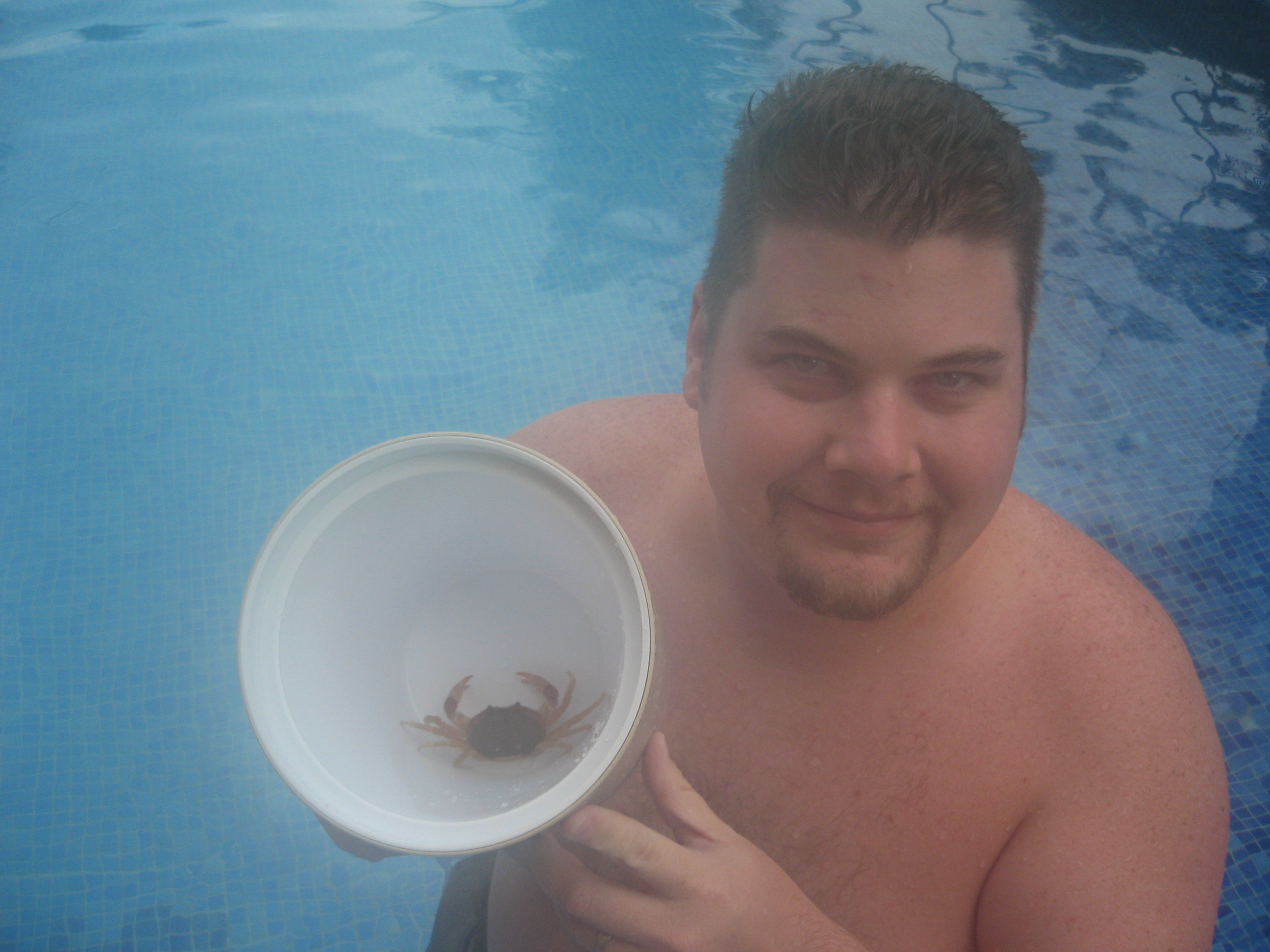 Steve in an ice bucket with BJ